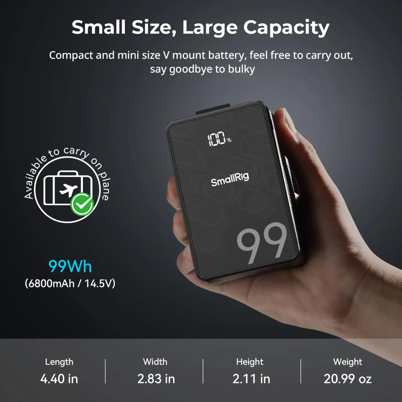 Akumulator SmallRig VB99 SE 99 Wh — dozwolony w bagażu podręcznym